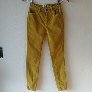 We The Free Mustard Yellow Raw Hem Corduroy Pants Free People Anthropologie 24